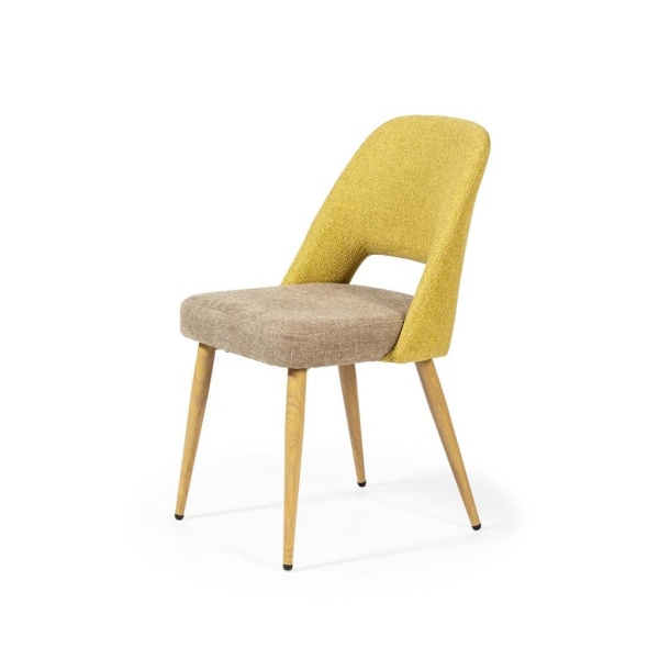 Silla Fan Amarilla Pata Roble