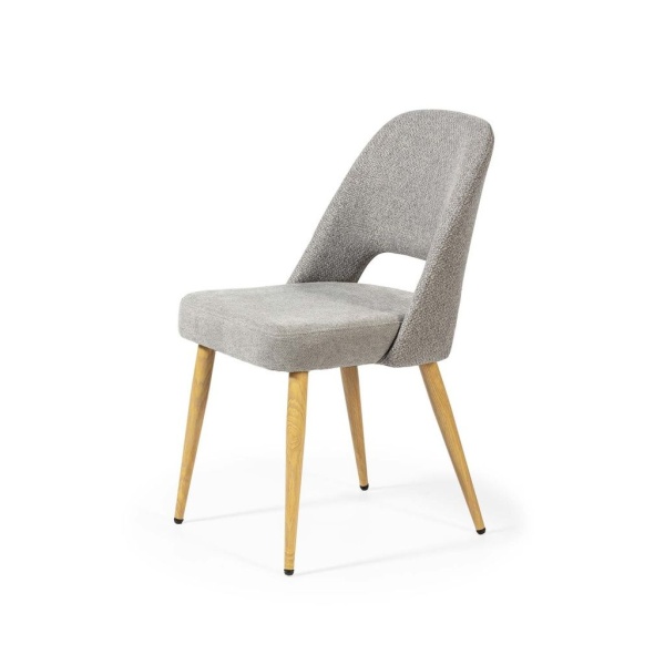 Silla Fan Gris Pata Roble