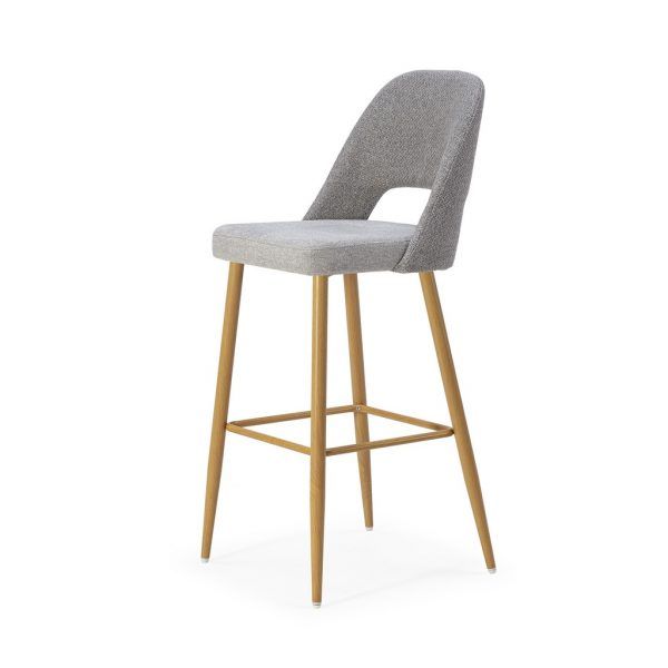 Taburete Fan Gris Pata Roble